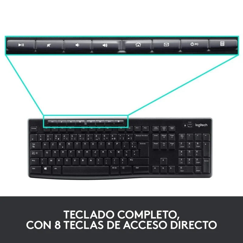 Teclado y Ratón Inalámbricos Logitech Wireless
