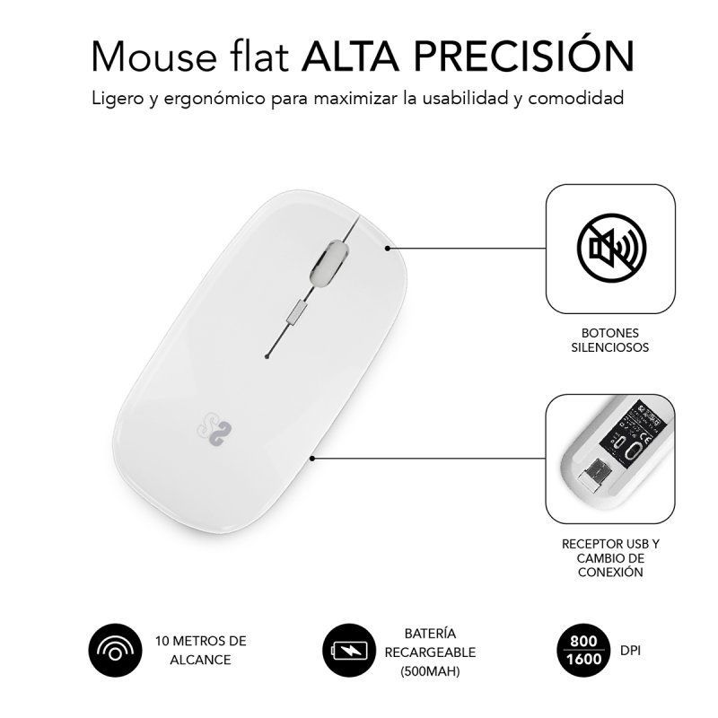 Ratón Inalámbrico Subblim Dual Flat