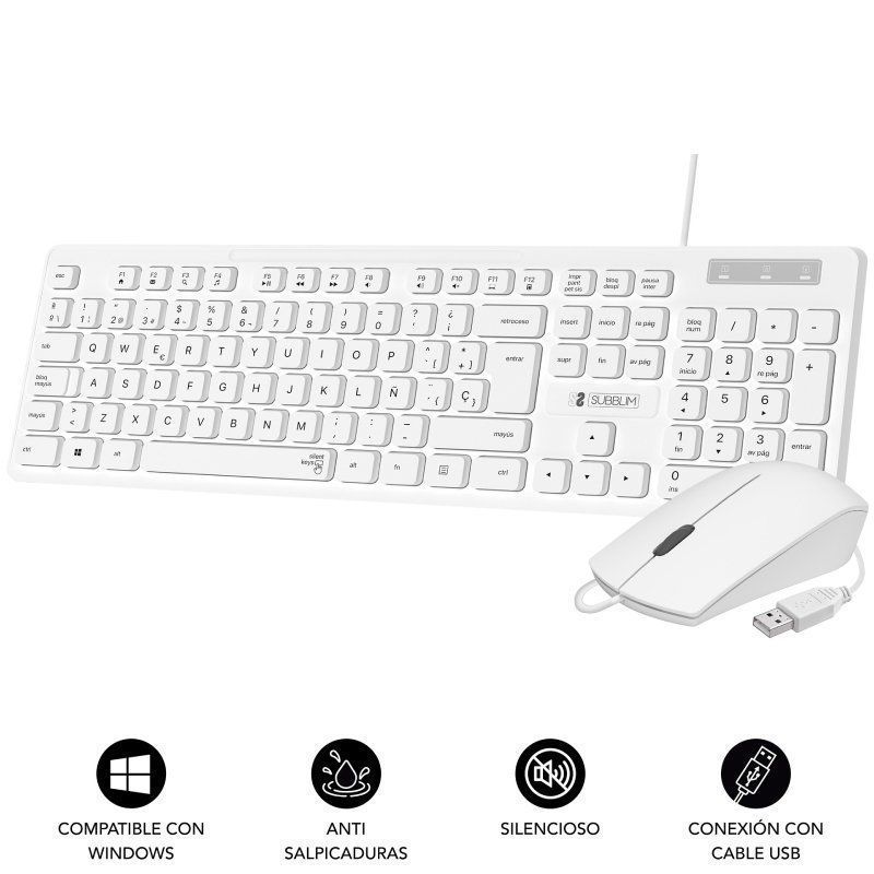Teclado y Ratón Subblim Business Slim Silencioso