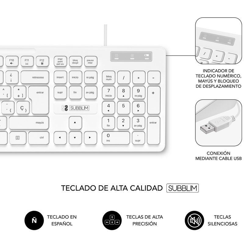 Teclado y Ratón Subblim Business Slim Silencioso